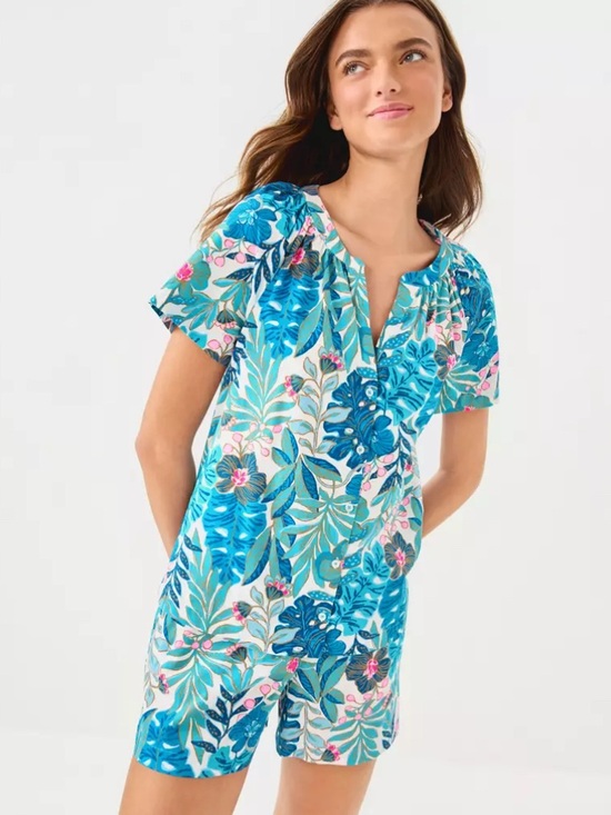 Lilly Pulitzer Other - Lilly Pulitzer Pajamas Breezy Aqua Best Fronds Forever Size Medium NWOT
